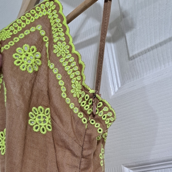 NWT Zara Linen Embroidered Dress - Picture 6 of 10